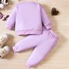 Baby Girls Butterfly Print Sweatshirt Set Pullover Top and Pants 2pcs