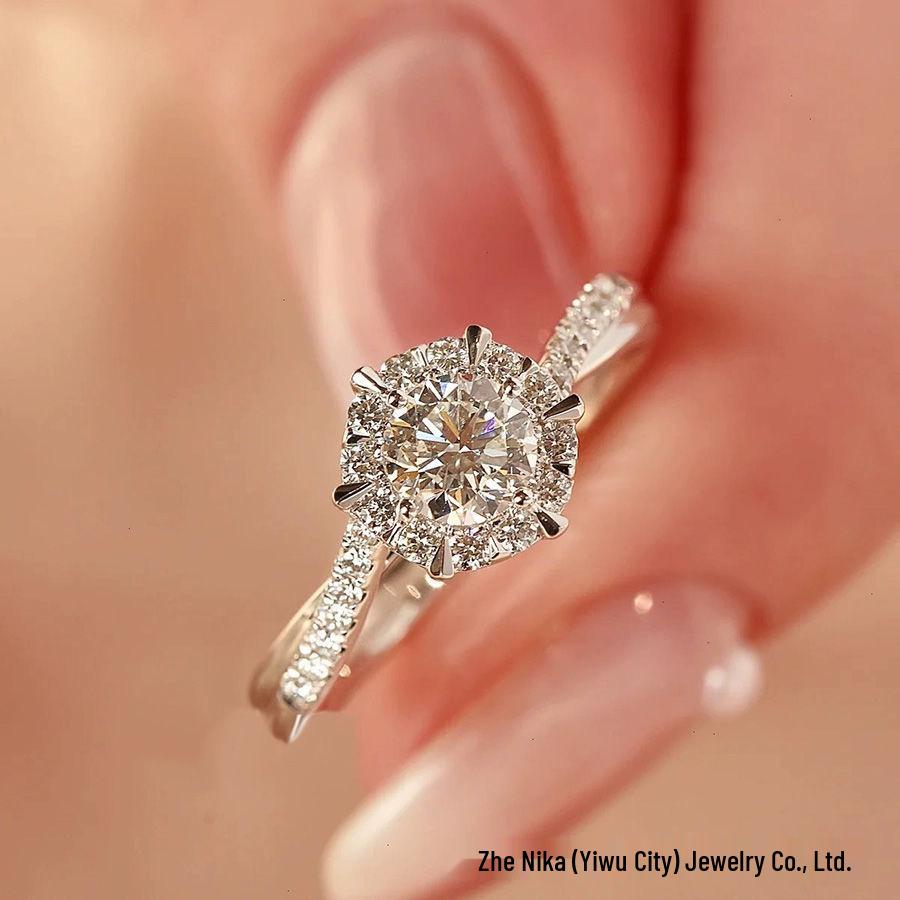 Luxury Adjustable Diamond Couple Wedding Ring - Elegant, Simple, Fashionable