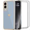 Case for Samsung Galaxy S25 Edge - BOOLING - Silicone Protection with Blue Heart Pattern - 2 Tempered Glasses