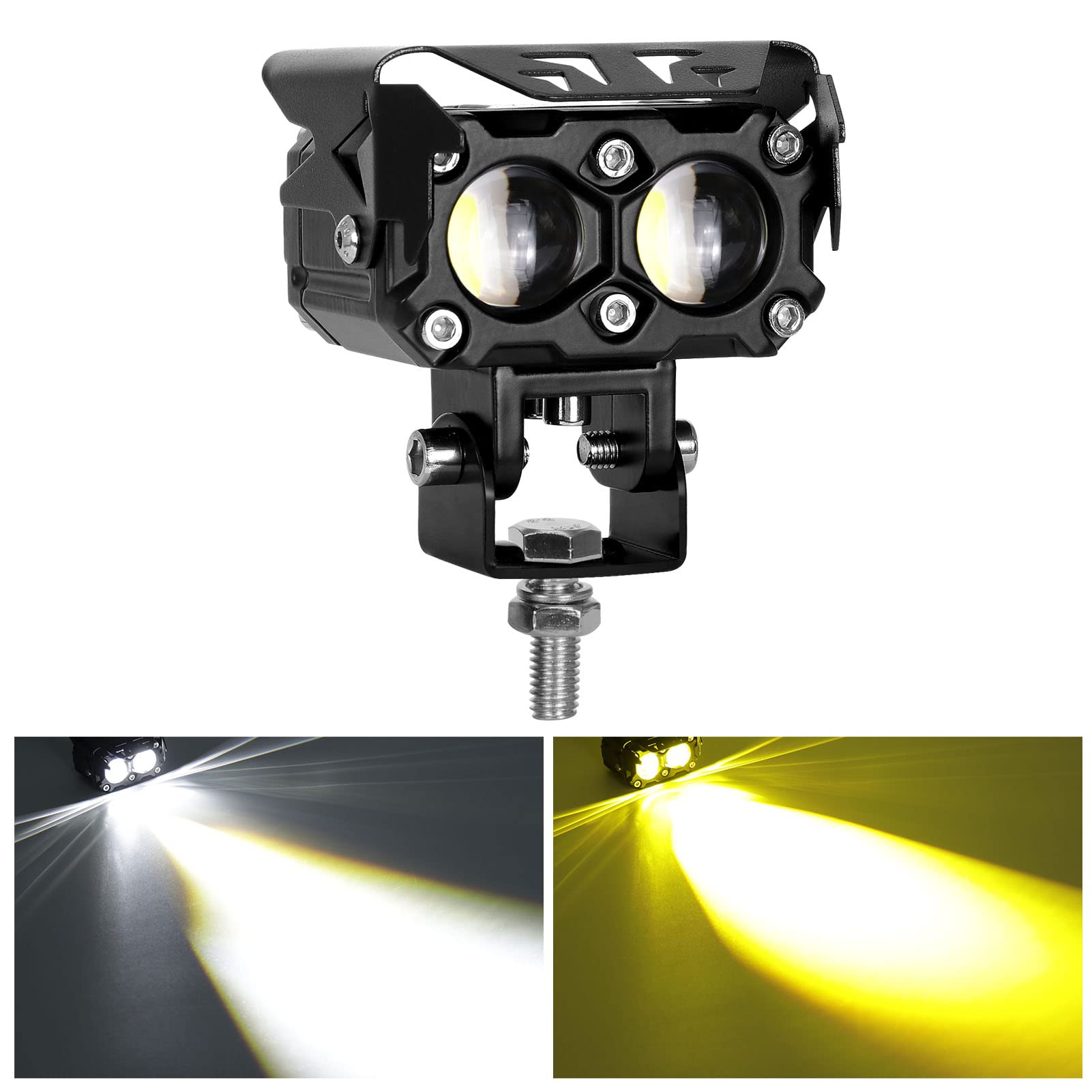 

KAWELL 40W Motorcycle Fog LED Work Mini Rectangular Motorcycle Auxiliary Color Yellow White Integrated Low and High IP68 Compatible with Long Lifespan