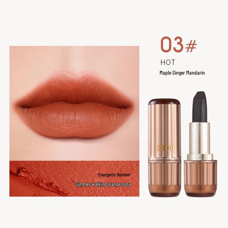 DHDH Mysterious Black Rose Matte Lipstick: Long-Lasting & Non-Staining Soft Mist Gloss for Women 3.8g