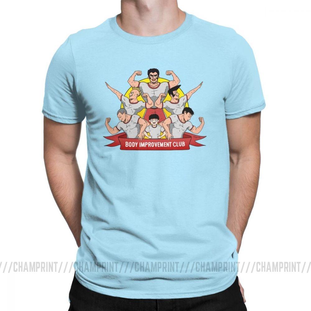 Herren S T-Shirt Mob Psycho 100 Körperverbesserungsclub Humor 100% Baumwolle T-Shirts Kurzarm