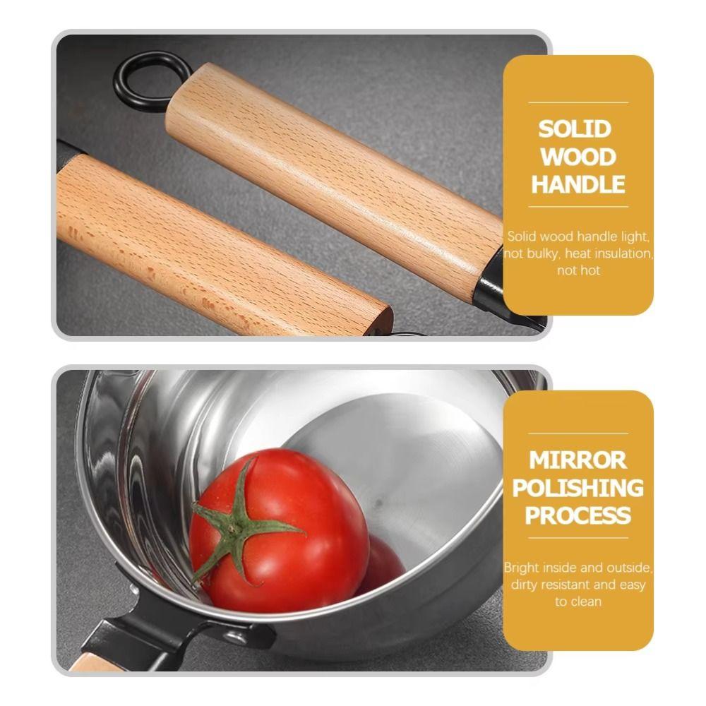 304 Stainless Steel Water Scoops Wooden Handle Water Spoon Thickened Soup Ladle  Kitchen Cooking