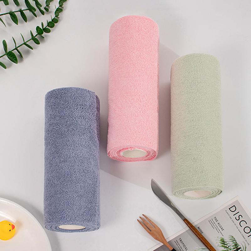 25cm×25cm Lappen Mikrofaserhandtücher Rolle/Ölabweisende Spülschwämme/Spültuch Handtuch/Küchenlappen Handtuch/Küchenreinigung Spültuch