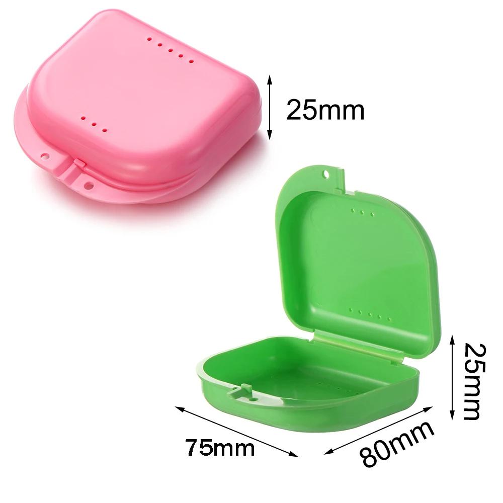 30Pcs Denture Box Tray Case Dental Orthodontic Retainer Color Tray Storage Box Plastic Teeth Container False Teeth Protective