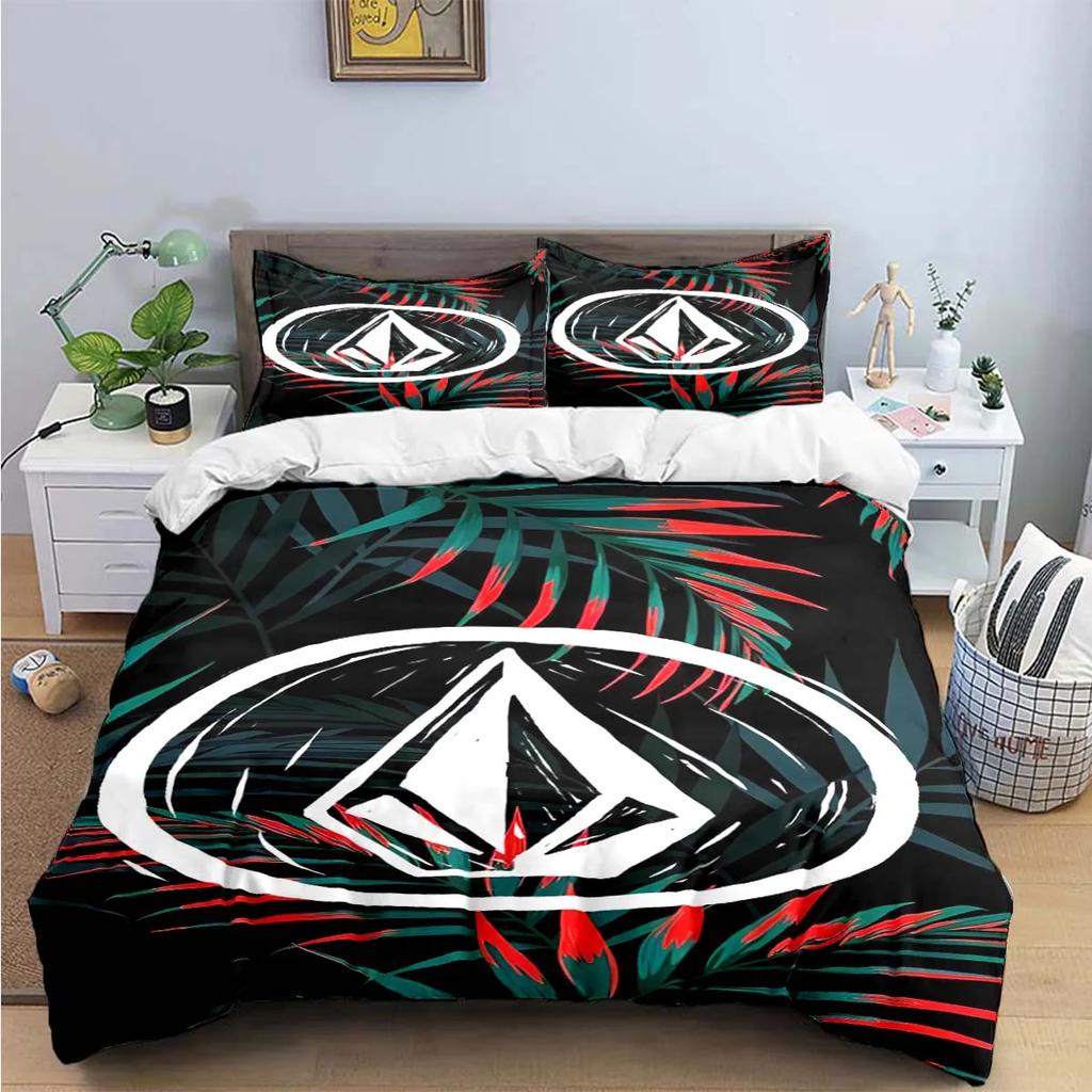 Fashion Exquisite V-Volcom Print Bedding Sets Exquisite Bed Supplies Set Duvet Cover Bed Comforter Set Bedding Set Luxury  Gift