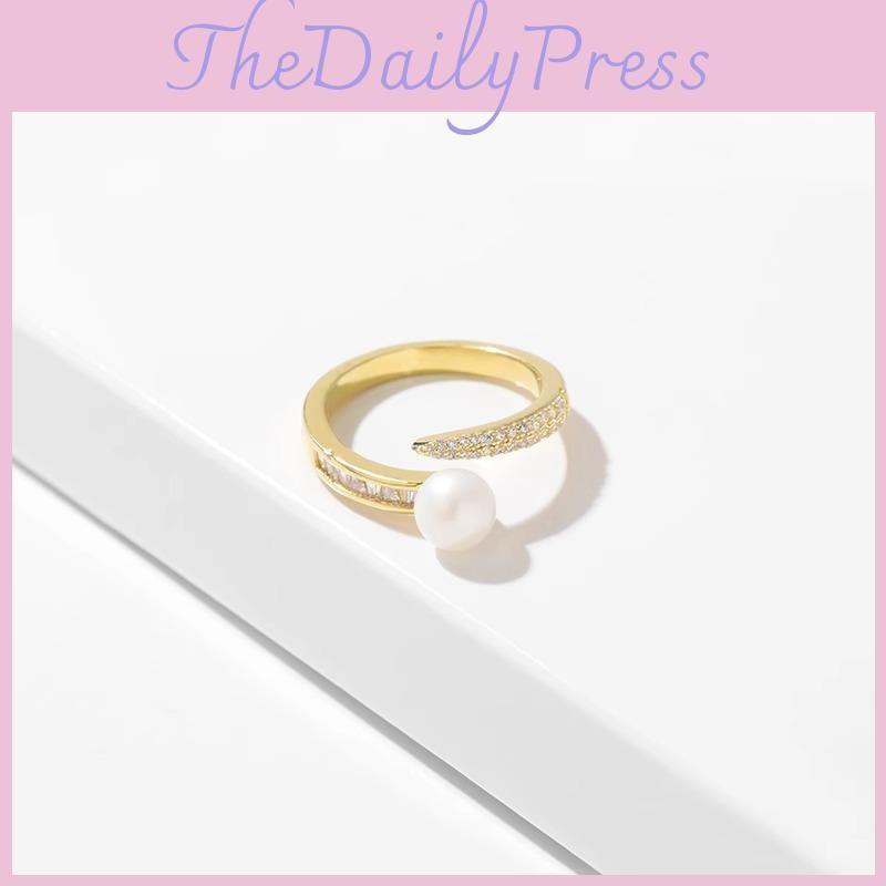 Eyecatching Sophisticated And Pearl Zircon Open Ring Perfect For Occasion Any