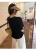 V-Neck Soft, Skin-Friendly Short-Sleeve T-Shirt with Back Waist Tie - Women's Summer 2026 New Style
