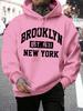 Beooklyn-New York Men's printed wool hoodie, warm hoodie, fur hoodie, casual and fashionable, large size, 1631