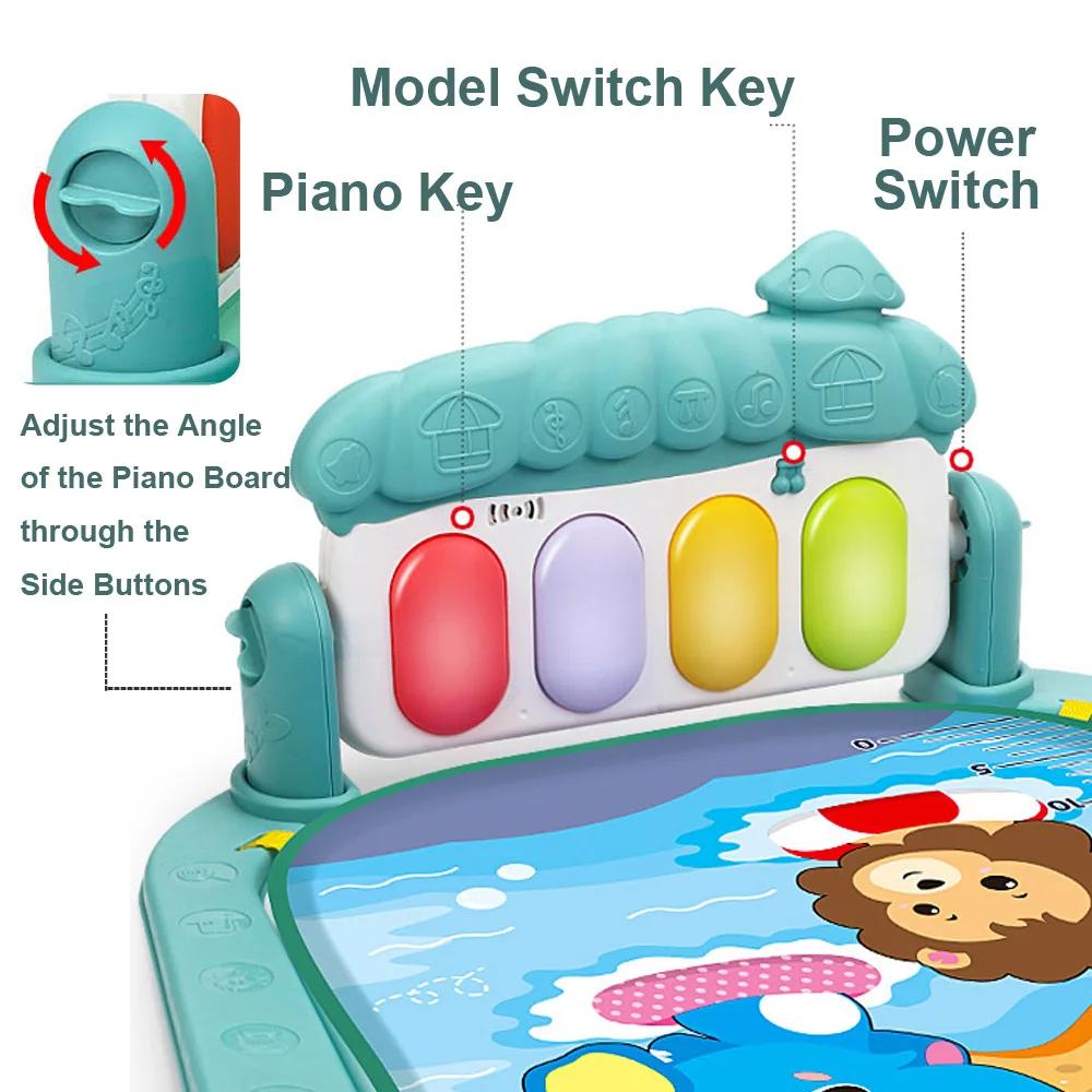 Ginnasio Attività per Bambini Tappetino Gioco Struttura Musicale Tastiera Pianoforte per Bambini Struttura Fitness per Neonati Tappeto Educativo per Gattonare Giocattolo Regali per Bambini