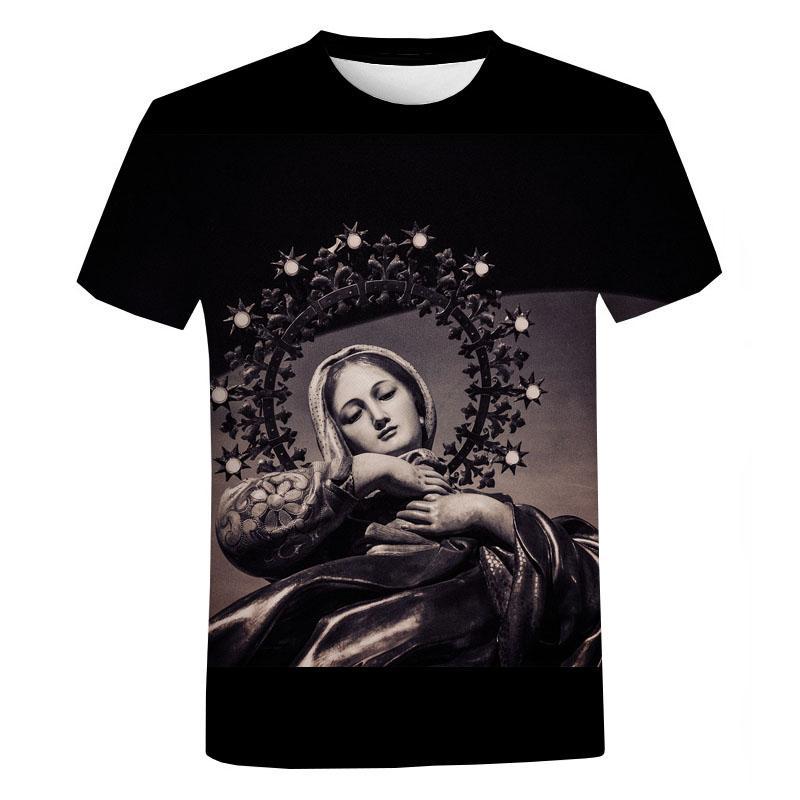 Virgin Mary Graphic T-shirt Women Men Clothing 3D Print Short Sleeve Tees Top Personality Harajuku Streetwear Oversized T Shirt