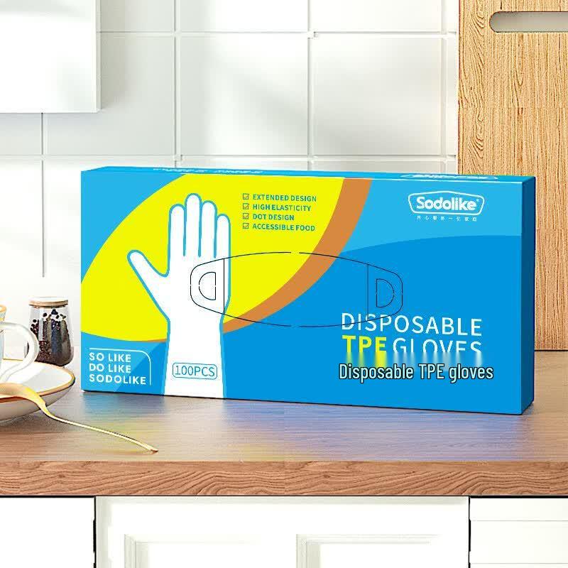 Sodolike TPE Disposable Gloves, 100 Count
