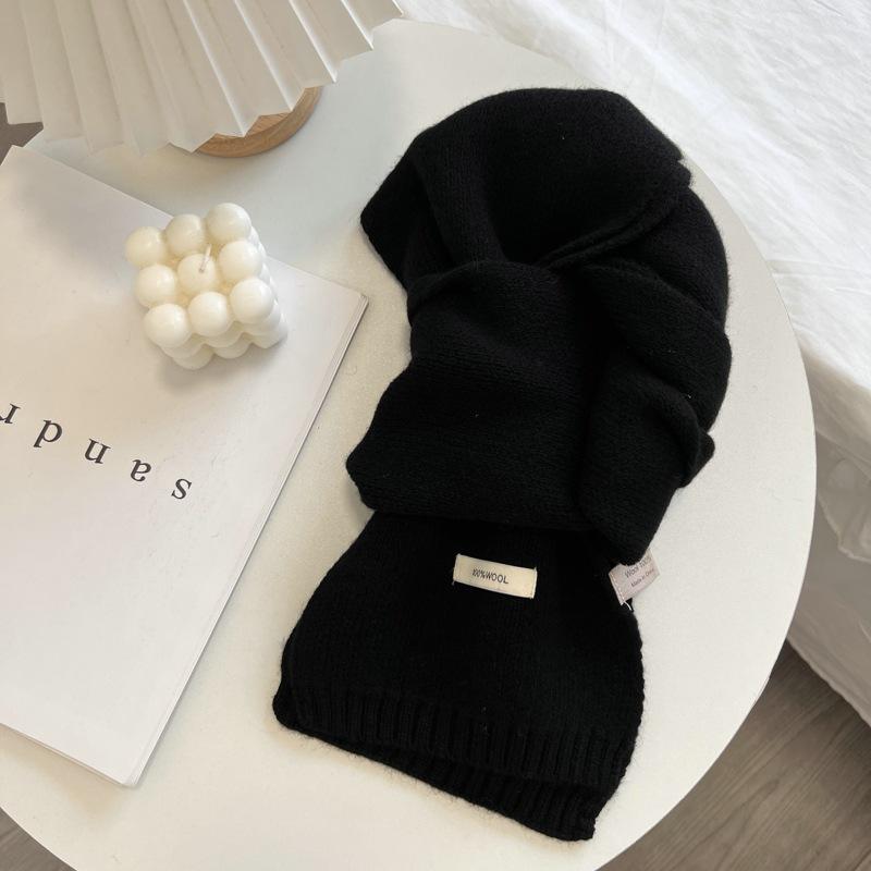 Pure Color Wool Scarf 100% Selected Cashmere New All-Matching Boys and Girls Winter Warm