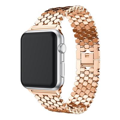 Stainless Steel Strap for Apple Watch Band 45mm 44mm 40mm 49mm 41mm Fish-scale Metal Link Bracelet iWatch Series 9 8 Se Ultra 2