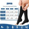 Women's Open-Toe Compression Zipper Socks - Elastic Calf Support 