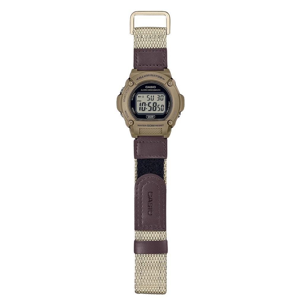 Casio Standard Brown Digital Cloth Strap Quartz W-219HB-5AV Men's Watch