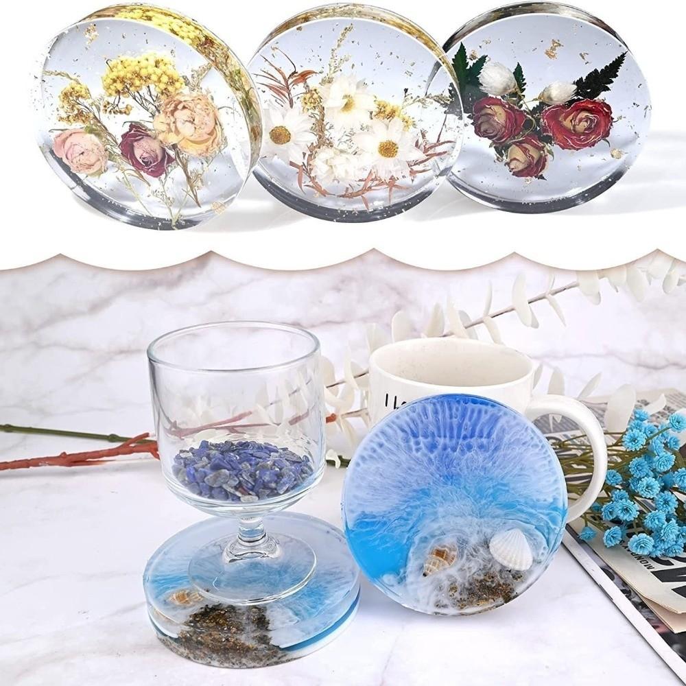 Simple Creative Coasters Silicone Mold Geometric Round Epoxy Resin Mold Handmade Reusable DIY Resin Crafts For Beginners