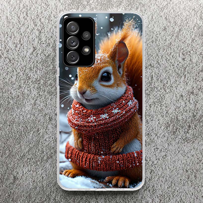 Animal Squirrel Print Soft Case for Samsung Galaxy A52 A51 A50 A42 A32 A22 A12 Phone Shell A41 A31 A21S 71 A30S A20S A10S A40 A3