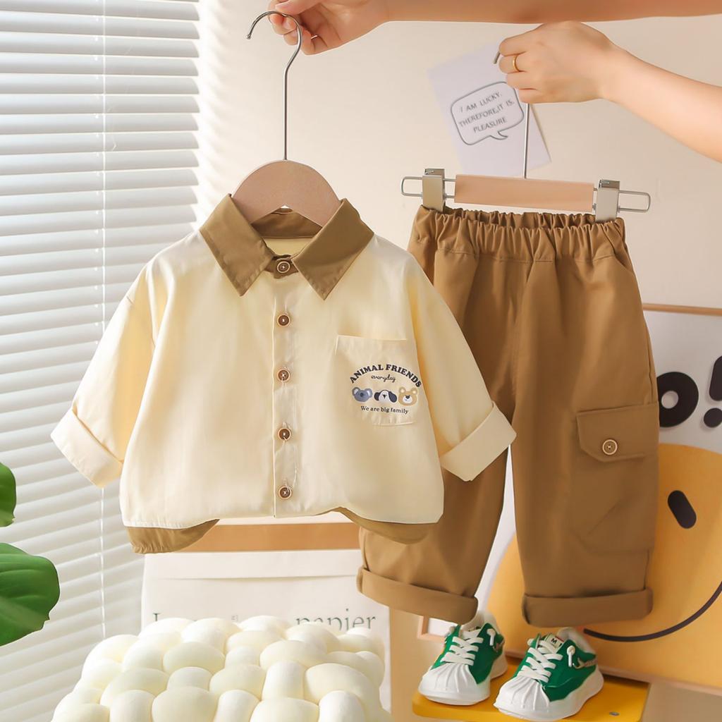 Dětská ležérní souprava s dlouhým rukávem, pohodlné každodenní oblečení