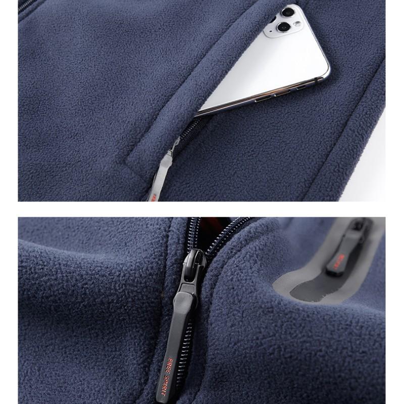 Herbst und Winter Warmer Wollmantel Herrenbekleidung Langarm-Sweatshirt Einfarbige Outdoor-Jacke