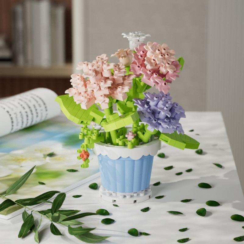 Building Block Flower Potted Plant Ornament Small Size Sunflower Rose Compatible WithBuilding Block Toys for Girl