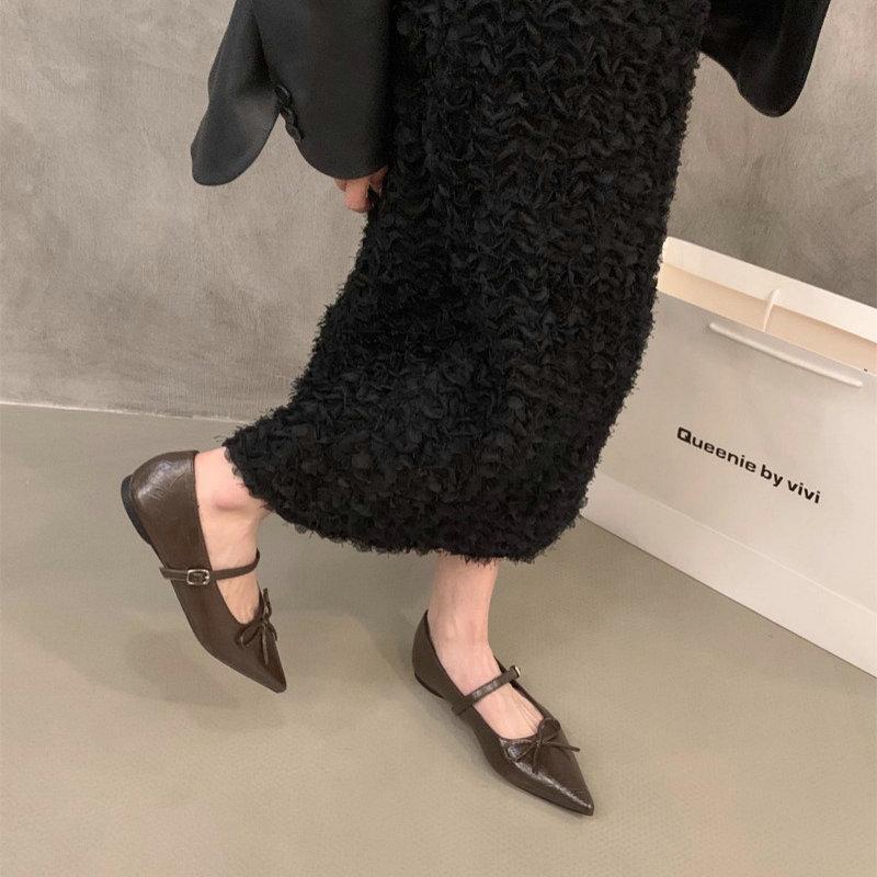 Fashion Flat Shoes for Women Spring and Autumn 2025 Pointed Silver Mary Jane Shoes Loafers Women Ladies Large Size 42 43 44