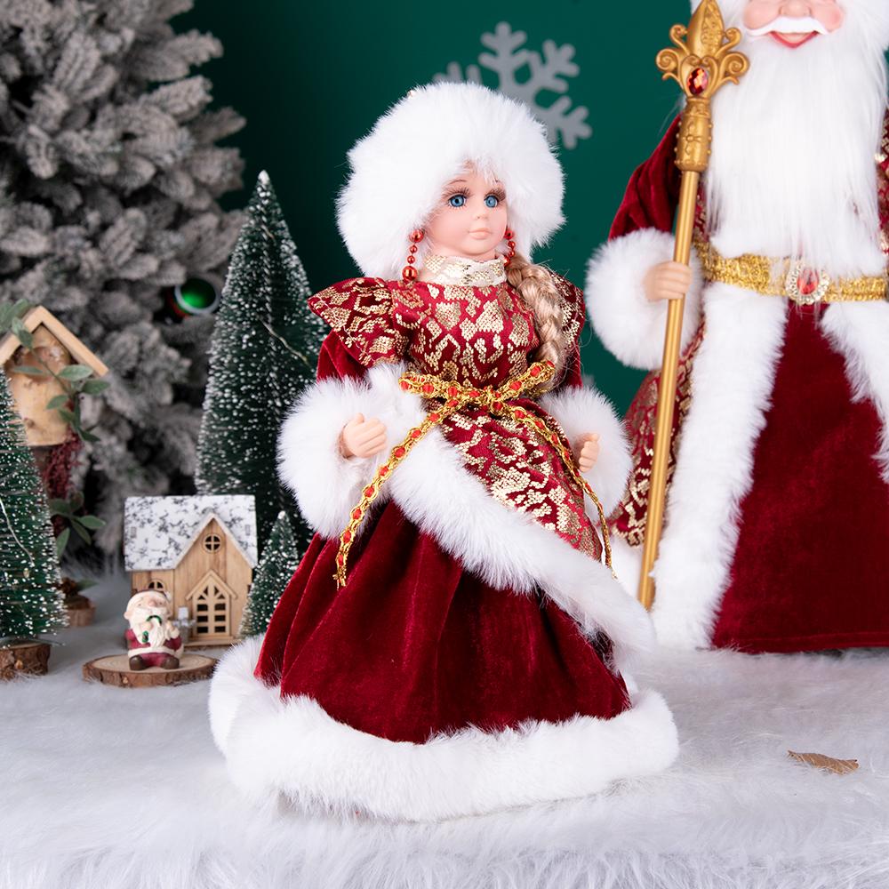 Rot-Gold Jacquard Snegurochka Weihnachtspuppe