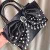 Ladies Handbag Bow Pearl Dinner Bag Cute Girl Street Shot Messenger
