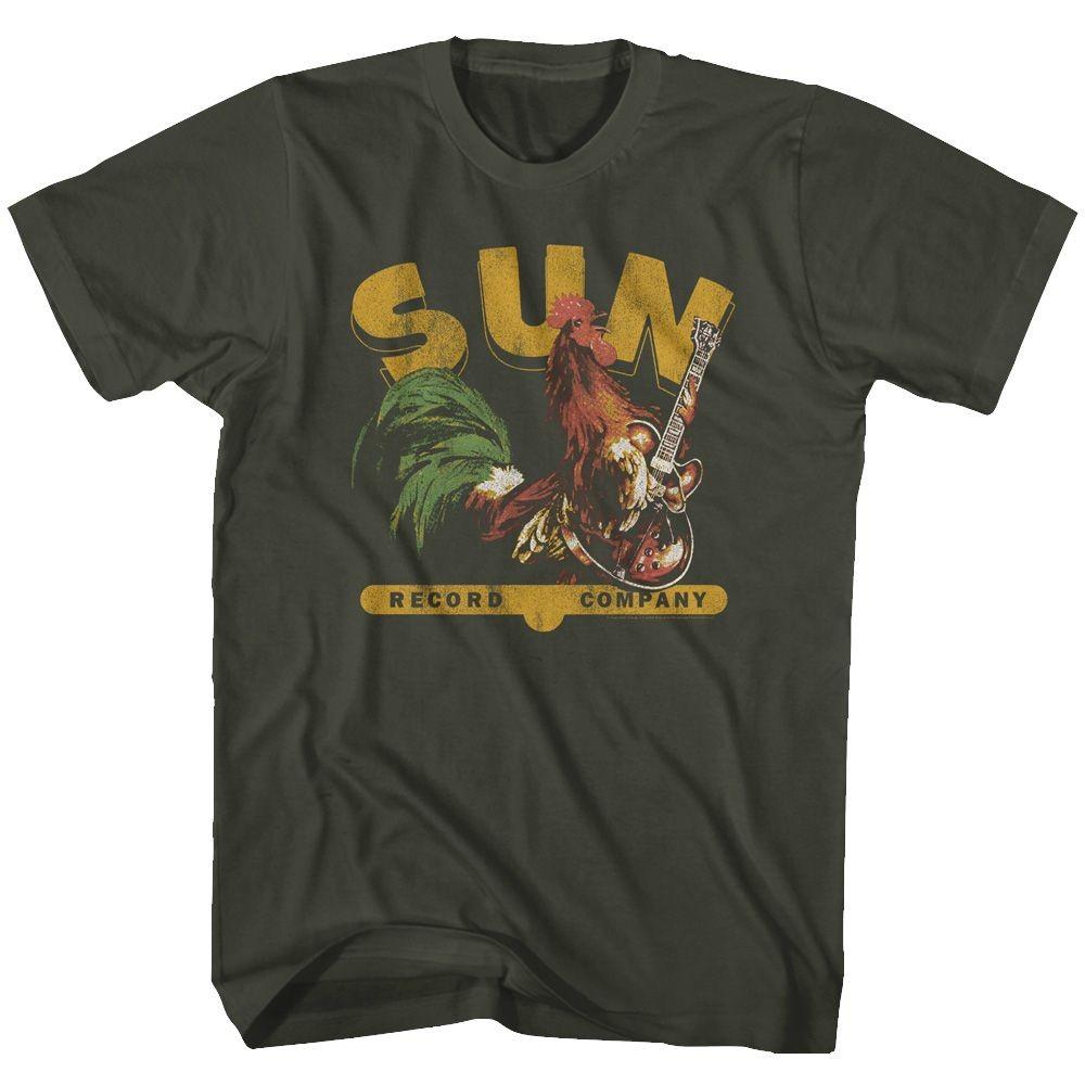 Sun Records Rooster With Guitar Smoke Music T-shirt Tops Tees Men's Women's Unisex