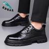 Platform business casual leather shoes men's high-end spring new hand-scratched men's shoes head leather shoes