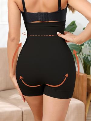 Women's High Waist Power Shorts Body Shaper Lightweight Slimming Belly Shaping Breathable Shapewear Butt Lifter Control Panties Underwear Black
