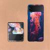Enchanting Neon Jellyfish Coque For Samsung Z Flip7 6 Galaxy Case Shockproof Z Flip5 Z Flip3 4 5G Hard Cover Phone TPU PC Hard