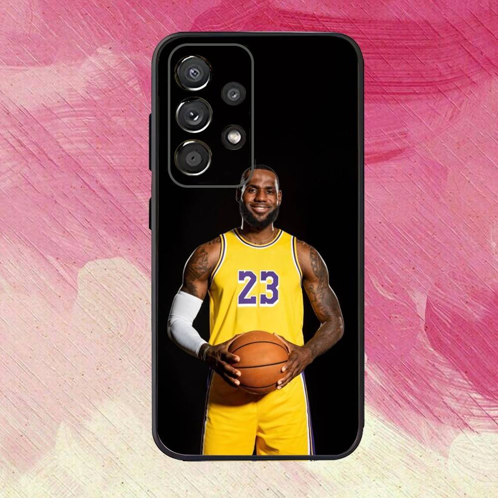 Basketball L-LeBron James 23 Handyhülle Für Samsung S25,S24,S21,S22,S23,S30,Ultra,S20,Plus,Fe,Lite,Note,10,9,5G Schwarze Abdeckung