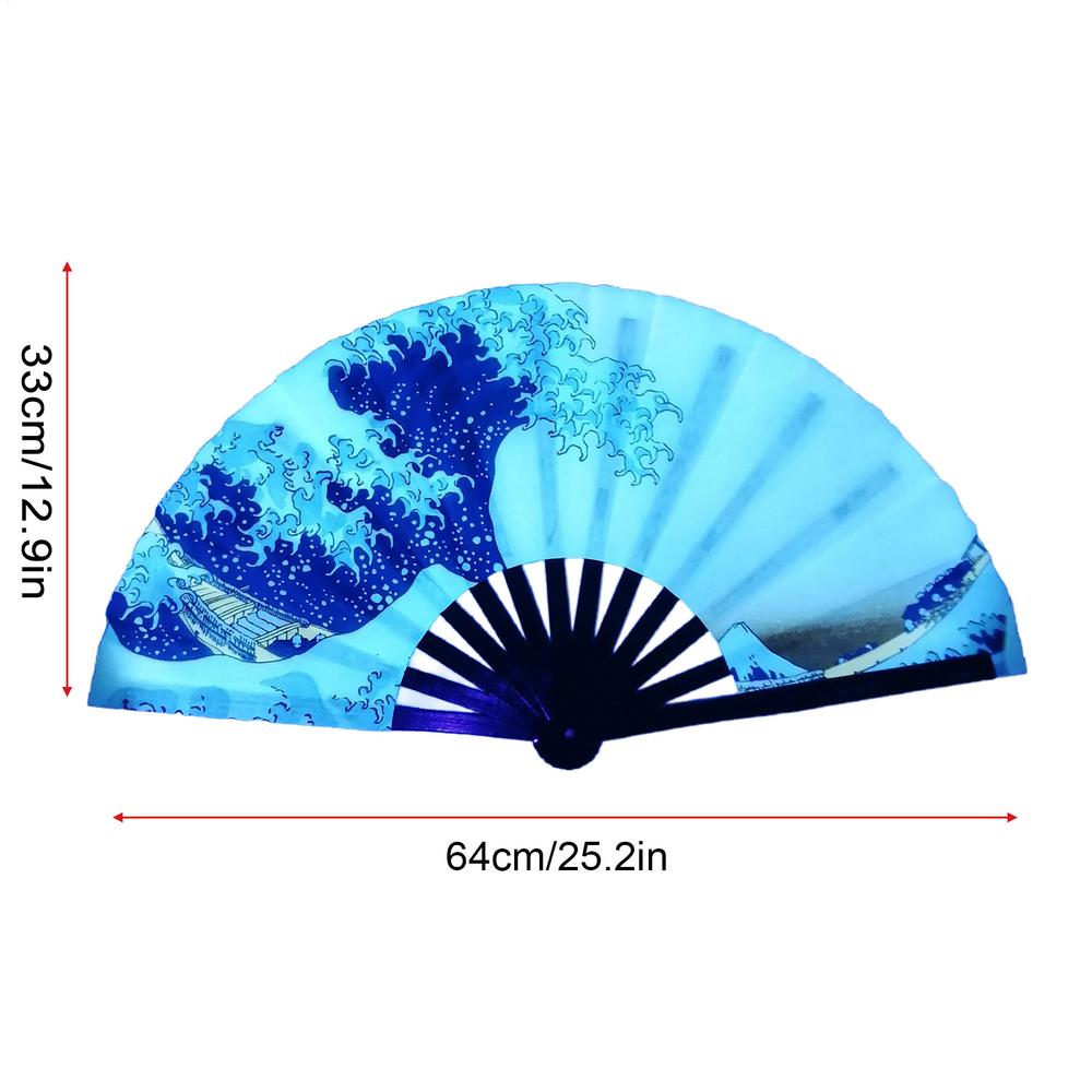 Large Folding Fan Chinese Craft Kung Fu Tai Chi Glowing Fan Multi-Color Wedding Home Decoration Stage Performance Show