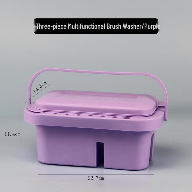 Portable 3-Piece Paint Set: Multifunctional Wash Bucket, Watercolor Gouache Palette, Color Mixing Box for Art Students