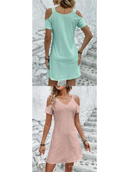 European Off-the-Shoulder Slimming Dress