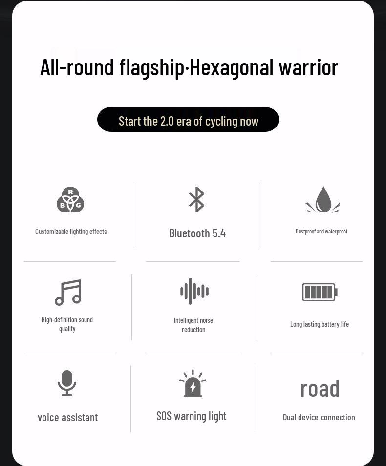 Y21 Waterproof Bluetooth Helmet Headset with RGB Lights & Heavy Bass