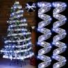 High qualityLED Christmas Tree Ribbon Light | 1.97 Gold Sparkling Wave Design | Battery Powered, No Plug Required |  Holiday Decorations for