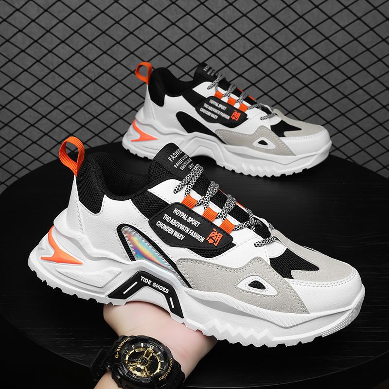 Casual Men's Shoes Breathable Running Sports Shoes Men's Shoes Thick Soled Dad Shoes Students Trendy Board Shoes