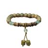 8mm Green Sandalwood Bracelet Single Loop | Natural Wood Beads with Light Fragrance for Daily Wear
