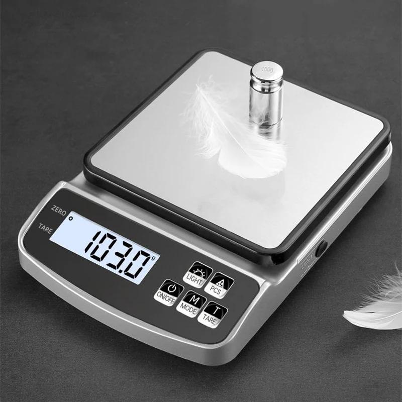 Waterproof High-Precision Kitchen Electronic Scale Digital Precision Balance Food Scale Household Coffee Baking (NO Battery)