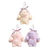 Mini Bunny Plush Keychain Soft Stuffed Rabbit with Floral Headband & Bow Cute Pendant for Bags Backpacks Keys Decorative Gift for Kids & Animal Lovers
