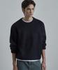 WORK ON BODY OFF Lanugo Semi-Overfit Brushed Round Neck Knit [Navy]