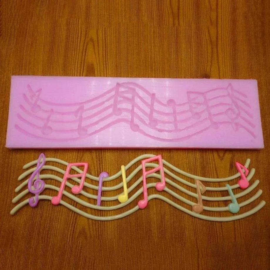 1Pcs Cake Decoration Molds Music Lace Silicone Mold Lace Note Silicone Cake Wedding Cookie Chocolate Silicone Molds Pastry Tools