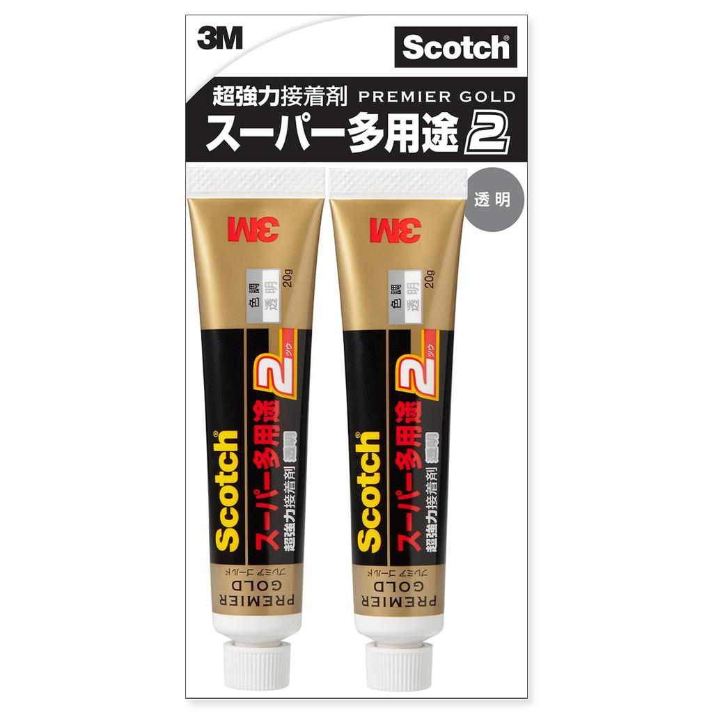 Adeziv Scotch Super Strong Premier Gold Super 2 Transparent 20g x 2 Pachet de 2 Adeziv Multifuncțional, Sticle, 9078,