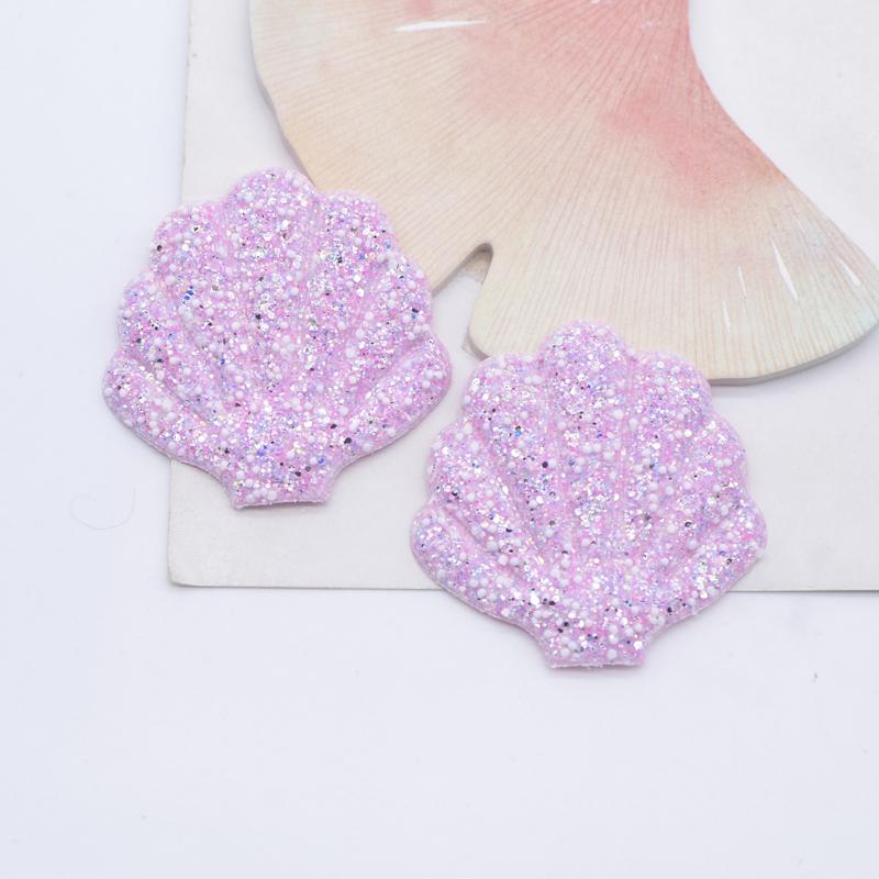 12Pcs Glitter Shell Patches Appliques DIY Crafts Sewing Supplies Headwear Hat Decor Scrapbooking