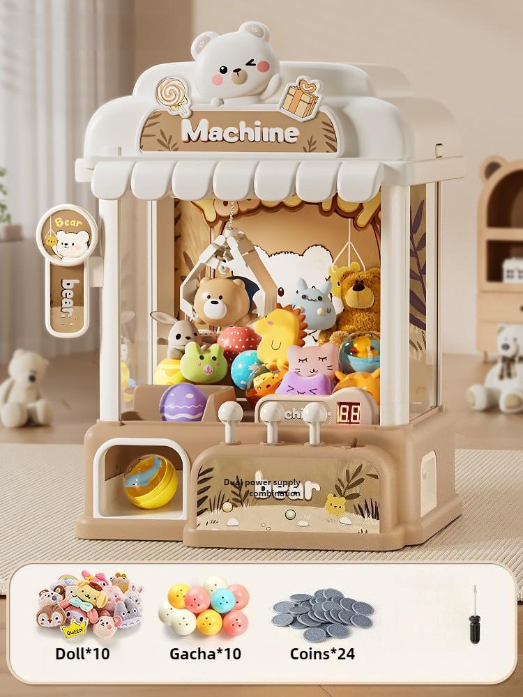 

Small Claw Game Machine Toys Kids Coin Operated Play Game Diy Electric Clip Doll Arcade Machine Kids Birthday Christmas Gifts