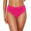 Women’s High Waisted Bikini Bottom Floral Print Swim Briefs Stretchy Ruched Design Bathing Suit Separate for Beach Pool