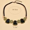 Fashion Vintage Retro Jewelry Black Rope Chain Choker Necklaces Women Resin Stone Geometric Pendant Necklace Woman Accessories
