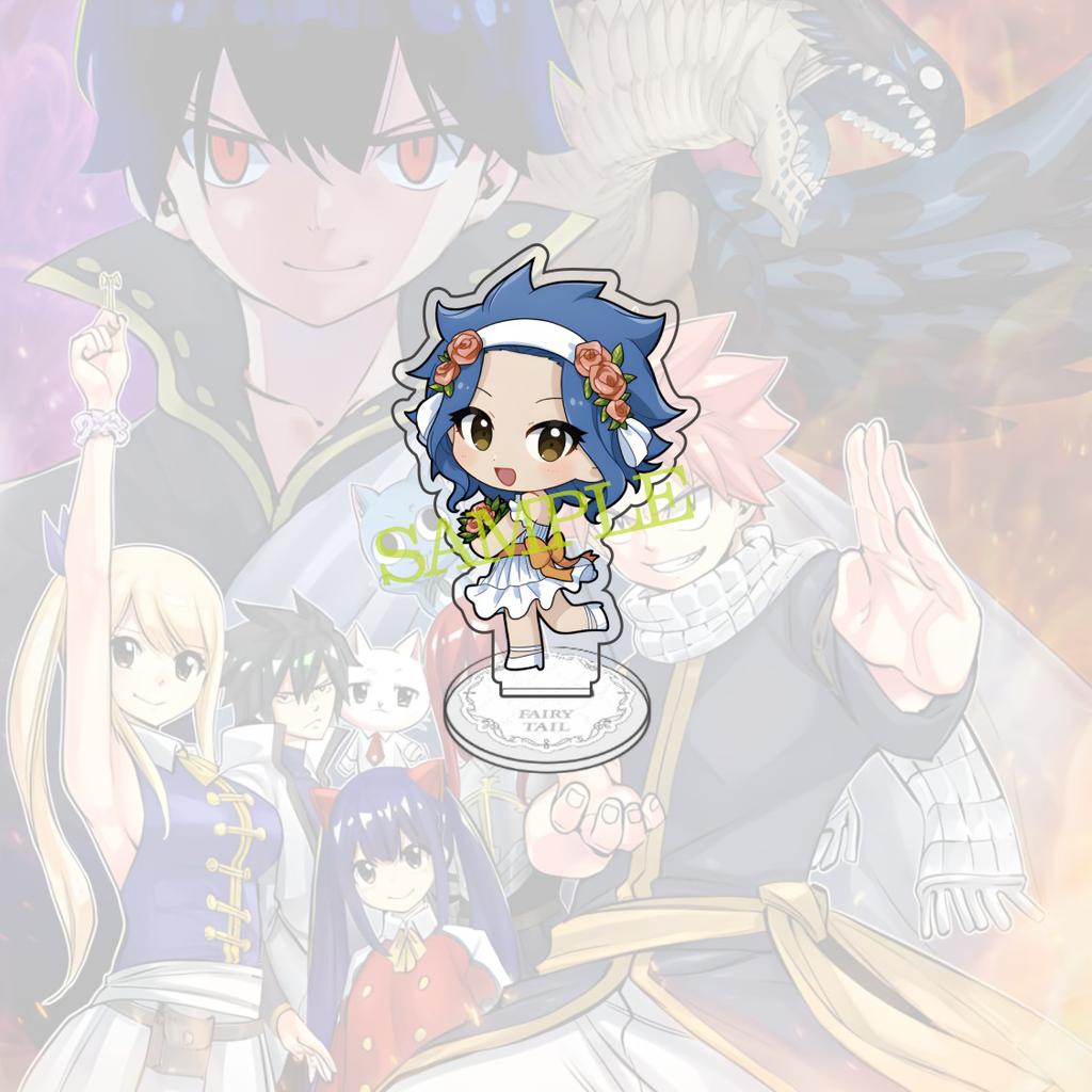 Anime FAIRY TAIL 10 Cm Acrylic Natsu Happy KEAI Elza Lucy Jellal Mirajane Standing Model Gray Desktop Decoration Fan Gift